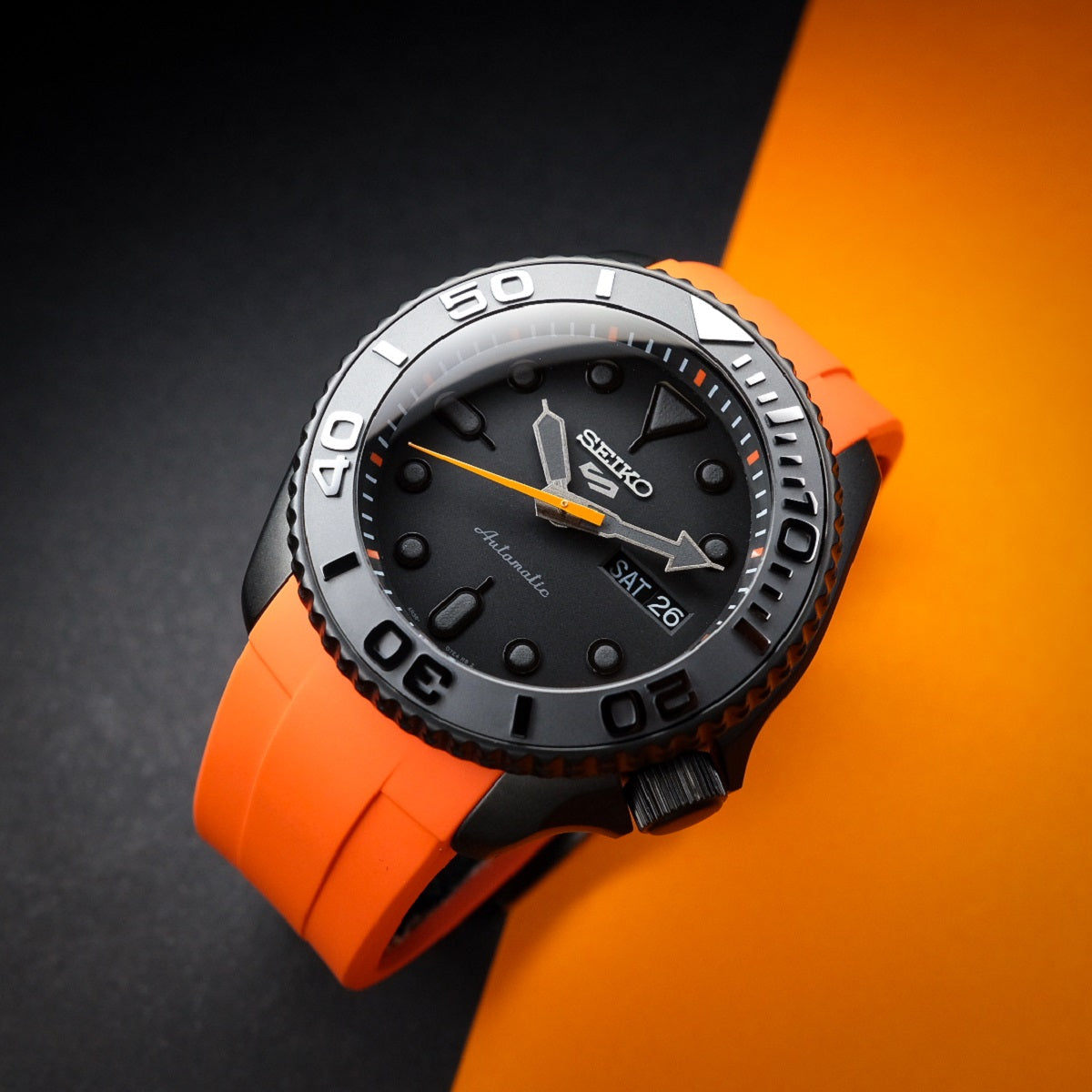 Blackout / Orange 5KX - A Modified Seiko – CS Watches