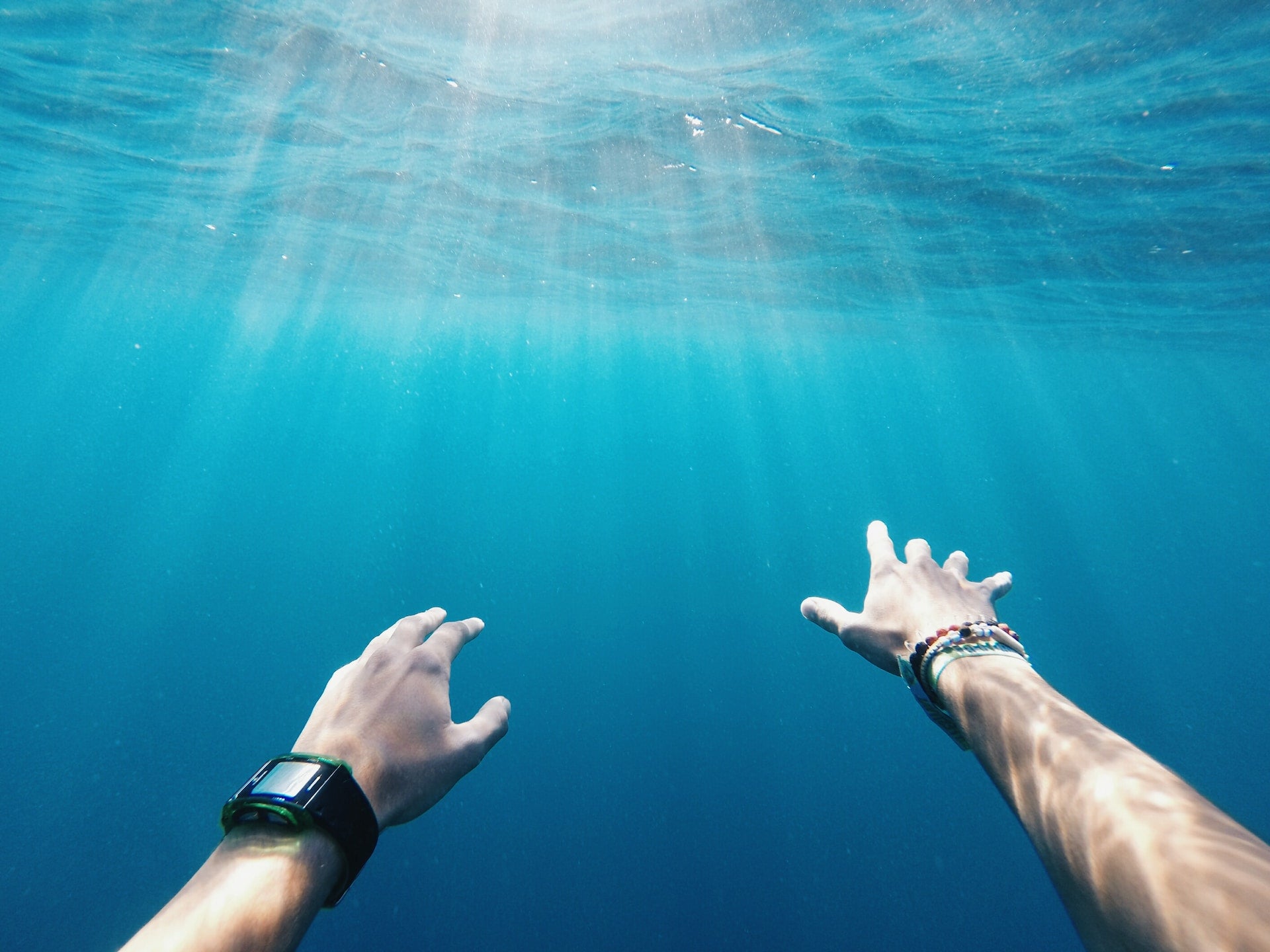 diver wearing watch