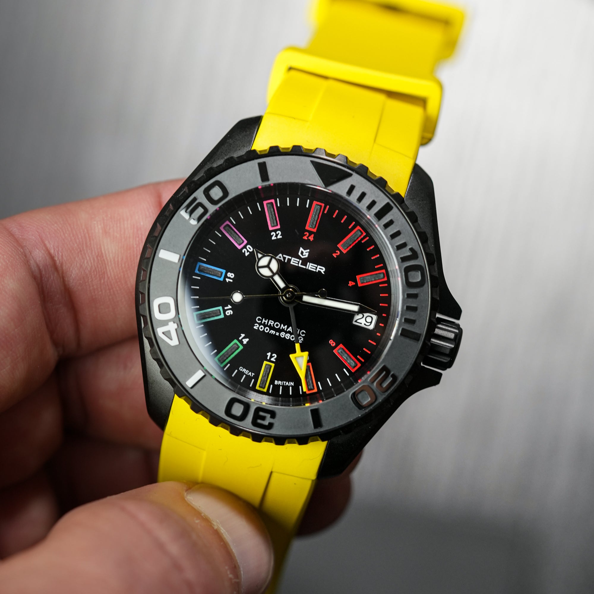 yellow rubber watch strap
